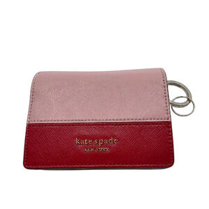 Kate Spade Compact Bifold Red Saffiano Leather Wallet